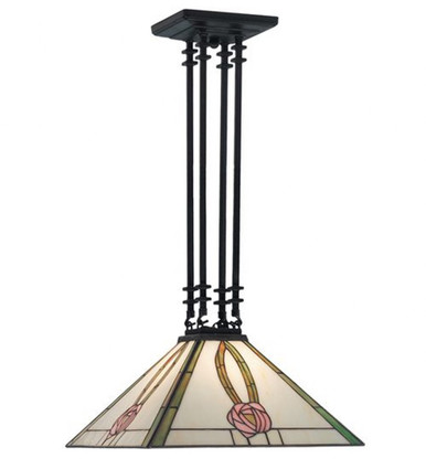Mack Pink Rose 1 Light Large Pendant by Meyda Tiffany - 66583