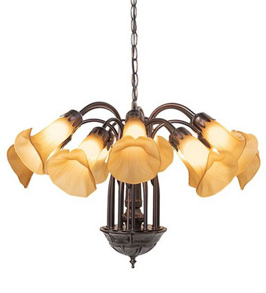 Pond Lily 12 Light Chandelier 18 x 24 Inch by Meyda Tiffany 251602 - 251602