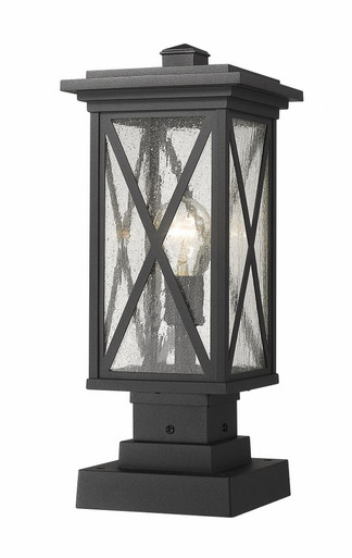 Brookside 1 Light Small Outdoor Pier Mount by Z-Lite 583PHMS-SQPM-BK - 583PHMS-SQPM-BK