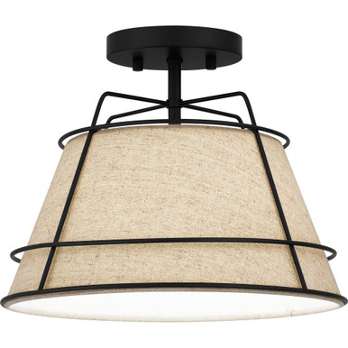 Burbidge 1 Light 13 Inch Wide Semi Flush Mount by Quoizel - QSF5629MBK