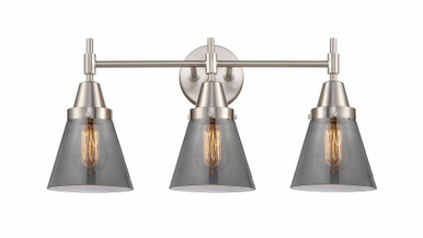 Cone 3 Light Bath Vanity 11 Inch Tall and 24.25 Inch Wide by Innovations - 447-3W-SN-G63