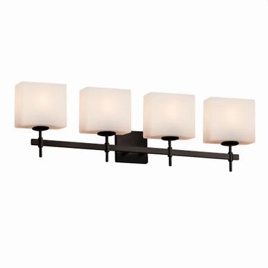 Fusion Union 4 Light Rectangle Opal Glass Vanity Light by Justice Design - FSN-8414-55-OPAL