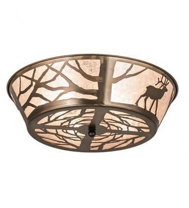 Elk on the Loose 4 Light Flush Mount 8 x 22 In by Meyda Tiffany - 245629