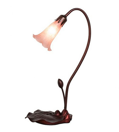 Pink Pond Lily 16 Inch 1 Light Accent Lamp by Meyda Tiffany - 13447