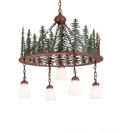 Tall Pines 5 Light Chandelier 34 x 28 Inches Wide by Meyda Tiffany - 29556