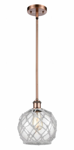 Farmhouse Rope 1 Light Stem Hung Small Pendant 10 Inch Tall by Innovations - 516-1S-G12-8R