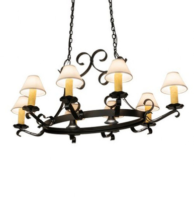 Handforged Oval 8 Light Chandelier 32 x 38.5 Inches by Meyda Tiffany - 235822