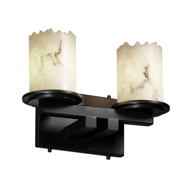 Lumenaria Dakota 2 Light Cylinder Broken Rim Vanity Light by Justice Design - FAL-8772-12