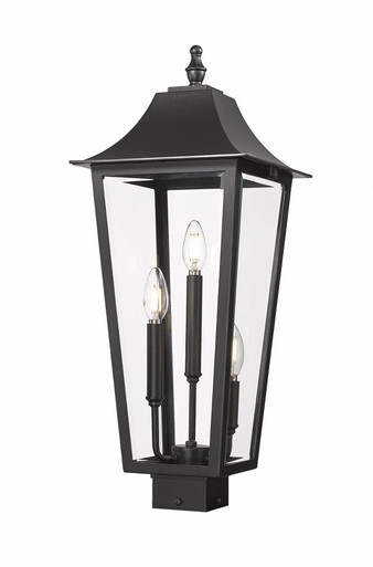 Gannon 3 Light Outdoor Post Mount 25.25 x 10 Inches by Z-Lite - 5008PHBS-BK