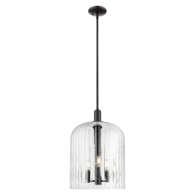 Bridal Veil 1 Light Mini Pendant 17.88 Inch and 12 Inch Wide by Innovations - 716-3S-BK-G559-12SDY