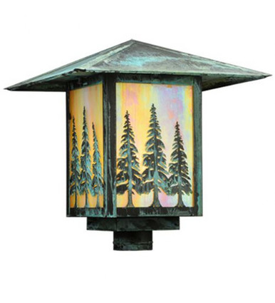 Seneca Tall Pines 1 Light Outdoor Post Mount 17 x 22.98 In by Meyda Tiffany - 139260