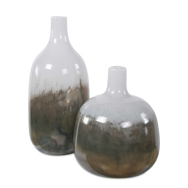Cardoni Vase (Set of 2) 14.25 Inch Tall and 6.25 Inch Wide by Uttermost - 18385