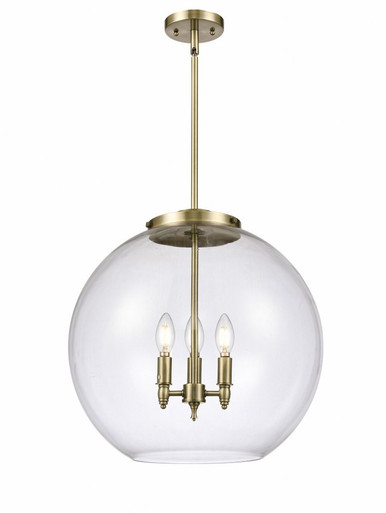Athens 3 Light Stem Hung Pendant 18.38 X 17.75 Inch Wide by Innovations - 221-3S-AB-G122-18