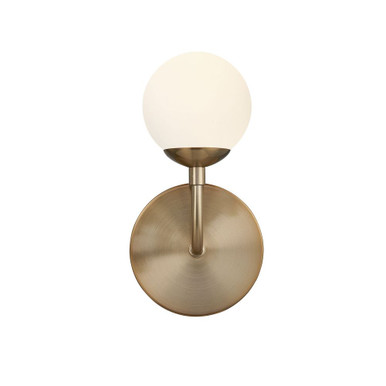 Fusion Noho 1 Light Wall Sconce 9 Inch and 4.5 Inch Wide by Justice Design - FSN-9011-ETCH-BRSS