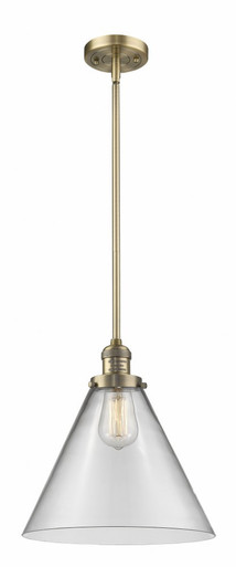 Cone 1 Light Stem Hung Mini Pendant 16 Inch and 12 Inch Wide by Innovations - 201S-BB-G42-L