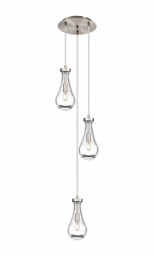 Owego 3 Light 5" Multi Pendant 42.75 Inch X 11.63 Inch Wide by Innovations - 113-451-1P-SN-G451-5CL