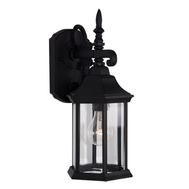 Devonshire 1 Light Outdoor Wall Mount 14.25 Inch Tall by Designers Fountain - 2961-bk
