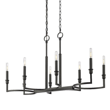 Ellyn 8 Light Oversized Linear Island Oversized Pendant by Golden - 8209-LP