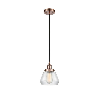 Fulton 1 Light Cord Hung Mini Pendant 8.5 and 7 Inch Wide by Innovations - 916-1P-AC-G172