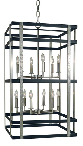Montreaux 12 Light Small Foyer Chandelier by Framburg - L1032 BN/MBLACK