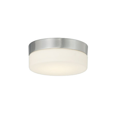 Fusion 10W 1 LED Round Flush Mount 3.5 Inch X 5 Inch Wide by Justice Design - FSN-4130-OPAL-NCKL