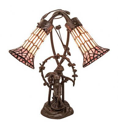 Pond Lily 2 Light Accent Lamp 17 In H and 15 In W by Meyda Tiffany 134637 - 134637
