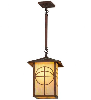 Seneca Circle Cross 1 Light Square Hanging Lantern Pendant by Meyda - 157408
