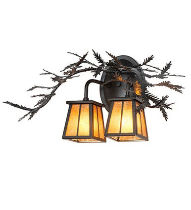 Pine Branch Valley View 2 Light Wall Sconce 10 x 17 Inch by Meyda Tiffany - 261860