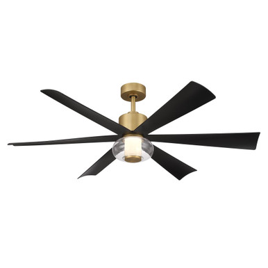 Veyra 6 Blade Ceiling Fan with Light Kit 18.25 X 56 Inch Wide by Minka Aire - F761L-LBR/CL