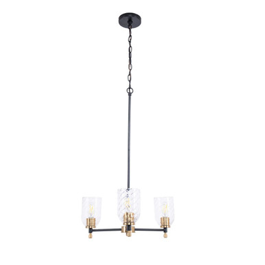 Council 3 Light Chandelier 31 Inch Tall and 22 Inch Wide by Craftmade - 60323-FBSB-C