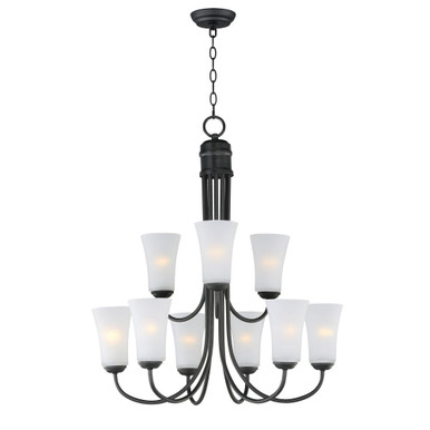 Logan 9 Light 2 Tier Chandelier 30.75 Inch Tall and 28.5 Inch Wide by Maxim - 10046FTBK