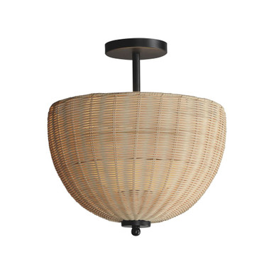 Maldives 2 Light 14.75 Inch Wide Semi Flush Mount by Maxim - 12604NABK