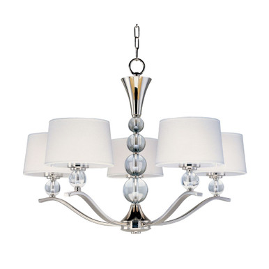 Rondo 5 Light Chandelier 21.25 Inch Tall and 31 Inch Wide by Maxim - 12755WTPN