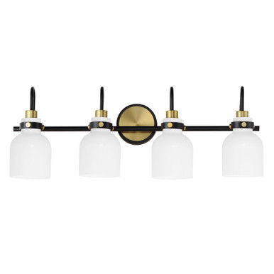 Milk 4 Light Bath Vanity 11.25 Inch Tall and 30.5 Inch Wide by Maxim - 12334WTBKSBR