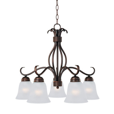 Basix 5 Light Down Chandelier 21 Inch Tall and 25 Inch Wide by Maxim - 10124FTOI