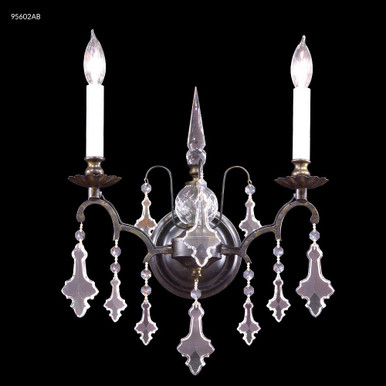 Versailles 2 Light Wall Sconce 18 Inch Tall and 13 Inch Wide by James Moder - 95602AB22