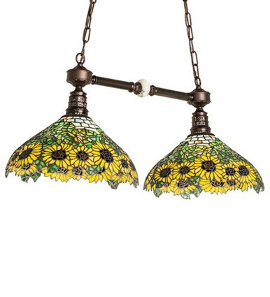 Wild Sunflower 2 Light Medium Island Pendant by Meyda Tiffany - 65825