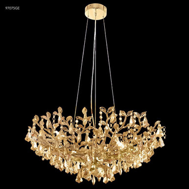 Cast Leaf 8 Light Dining Chandelier 9 Inch and 24 Inch Wide by James Moder - 97075