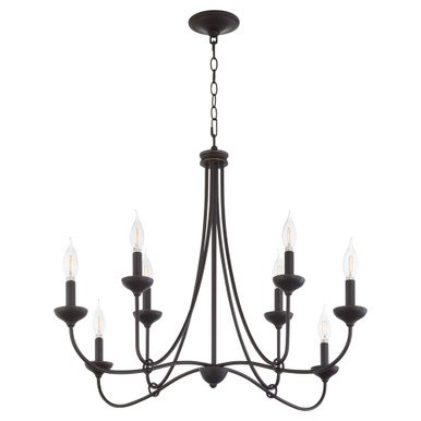 Livingston 8 Light Chandelier 25.38 Inch Tall and 36.25 Inch Wide by Quorum - 655-8