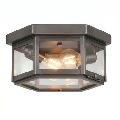 Branford 2Light Outdoor Semi Flush Mount 11 Brass Traditions by Innovations - 91132