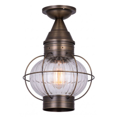 Ellington 1 Light Outdoor Semi Flush Mount Brass Traditions by Innovations - 9623