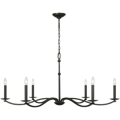 Wellen 6 Light Chandelier 21.25 and 48 Inch Wide by Visual Comfort Studio - CC1766AI