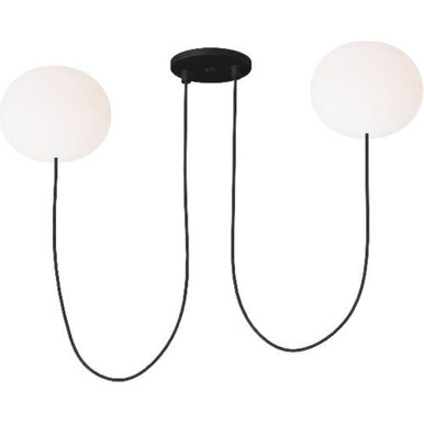 Helium 20W 2 LED Chandelier 5.7 and 25.1 Inch Wide by Visual Comfort Modern - PBCH35827OPB