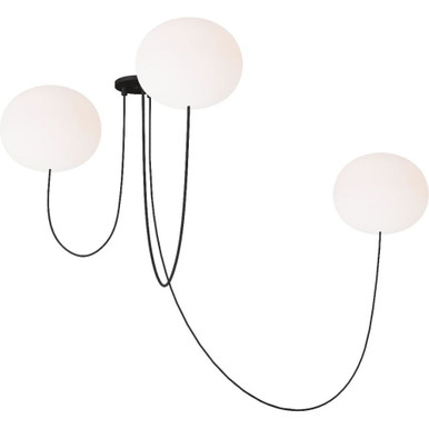 Helium 30W 3 LED Chandelier 8.7 and 32.1 Inch Wide by Visual Comfort Modern - PBCH36727OPB