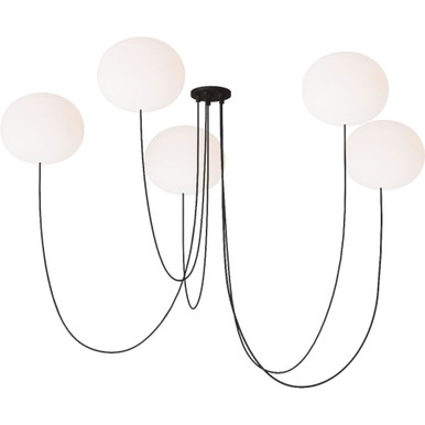Helium 50W 5 LED Chandelier 8.7 and 32.1 Inch Wide by Visual Comfort Modern - PBCH36827OPB