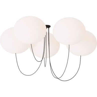 Helium 90W 5 LED Chandelier 17.2 X 53.1 Inch Wide by Visual Comfort Modern - PBCH37227OPB