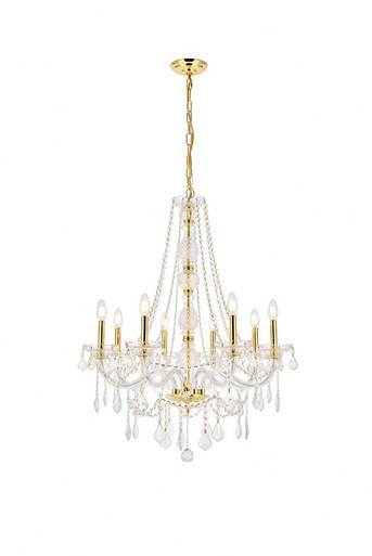 Verona 8 Light Large Chandelier by Elegant V7858D28 - V7858D28