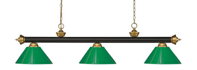 Riviera 3 Light Island/Billiard 16 x 16 Inch by Z-Lite 200-3BRZ+SG-PGR - 200-3BRZ+SG-PGR