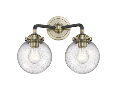 Beacon 2 Light Glass Bath Vanity 11 Inch Tall X 14 Inch Wide by Innovations - 284-2W-BAB-G204-6