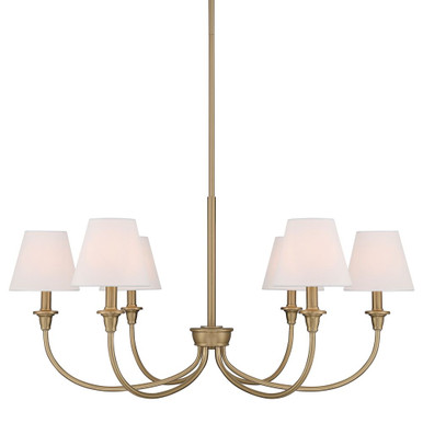 Cambria 6 Light Chandelier 16.5 Inch Tall and 33.25 Inch Wide by Golden - 1622-6